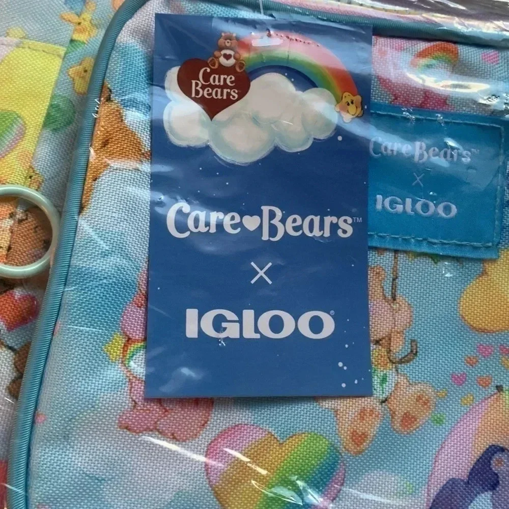 Care Bears 9 Can Insulated Square Lunch Pail Cooler Bag NWT
